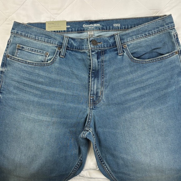 Goodfellow Advanced Temp Control Jeans 38x30 Athletic Fit Stretch Blue NWT - Picture 3 of 11